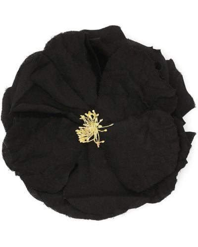 Dolce & Gabbana Floral-motif Brooch - Black