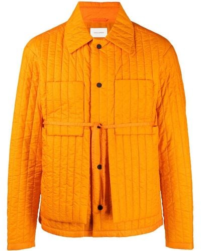 Craig Green Quilted Tie-waist Panelled Worker Jacket - Orange