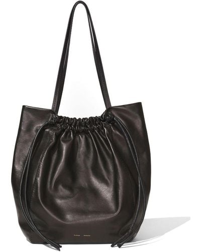Proenza Schouler Leather Drawstring Shoulder Bag - Black