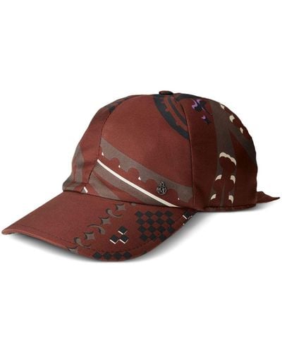 Maison Michel Tiger Bow Abstract-print Cap - Brown