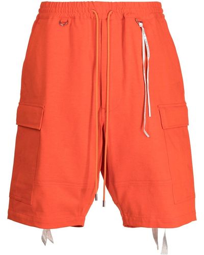 MASTERMIND WORLD Skull-embroidered Cargo Shorts - Orange