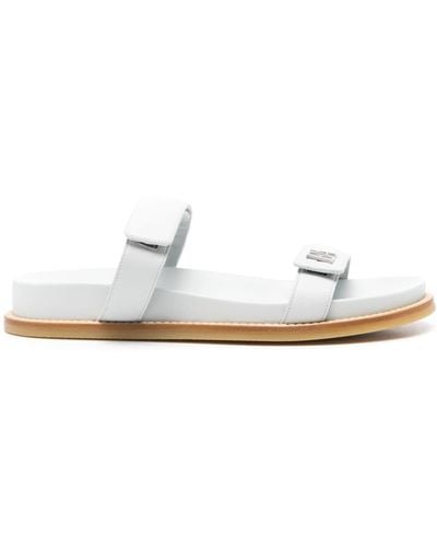 Emporio Armani Logo-lettering Leather Sandals - White