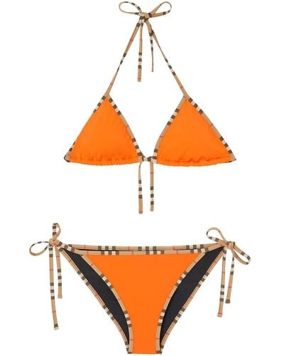 Burberry Bikini con ribete Icon Stripe - Naranja