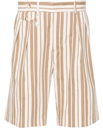Manuel Ritz Halo-stripe Bermuda Shorts - Natural