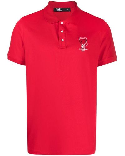 Karl Lagerfeld Poloshirt mit Logo-Print - Rot