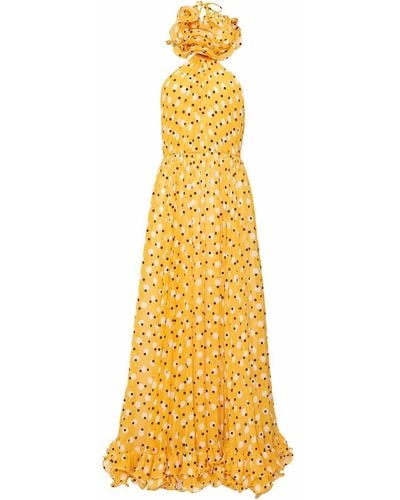Carolina Herrera Polka Dot-print Maxi Dress - Yellow