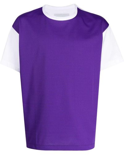 Fumito Ganryu Contrast-panel Two-tone T-shirt - Purple