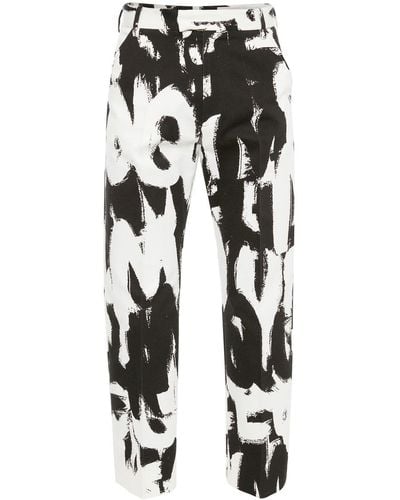 Alexander McQueen Organic Cotton Graffiti Trousers - Black