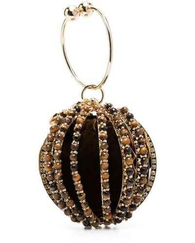 Rosantica Bead-embellished Round Tote Bag - Metallic