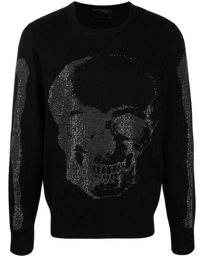 Philipp Plein Crystal-skull Crewneck Sweater - Black