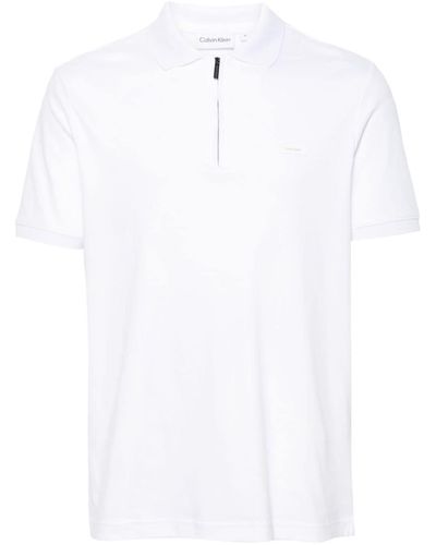 Calvin Klein ロゴパッチ ポロシャツ - ホワイト