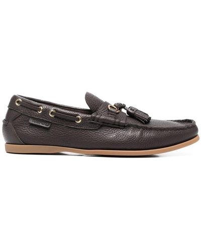 Tom Ford Pebbled Tassel Almond-toe Boat Shoes - Brown