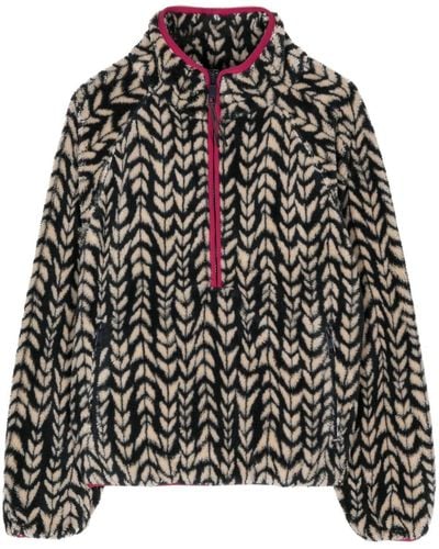The Upside Arrow-print Fleece Pullover Jacket - Black