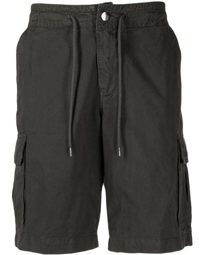 Emporio Armani Logo-patch Cotton Shorts - Black