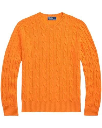 Polo Ralph Lauren Pull en cachemire à tricot torsadé - Orange
