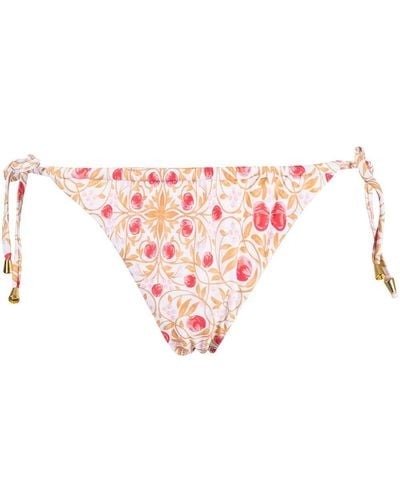 Rebecca Vallance Slip bikini Catania a fiori - Bianco