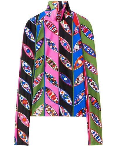 Emilio Pucci Girandole プリント ハイネックトップ - ホワイト