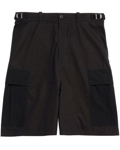 Balenciaga Wide-leg Cargo Shorts - Black