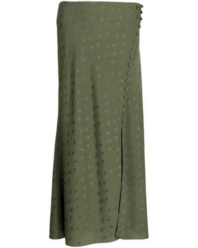 Veronica Beard Franconia Jacquard-pattern Midi Skirt - Green