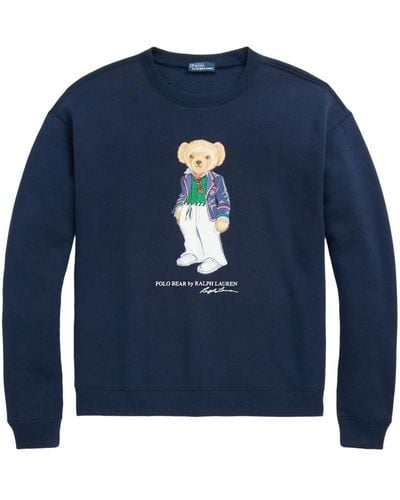 Polo Ralph Lauren Felpa con motivo Polo Bear - Blu