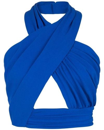 Balmain Crop-top in jersey - Blu