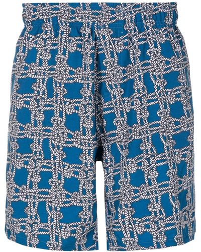 Amir Slama X Mahaslama Badeshorts mit Knoten-Print - Blau