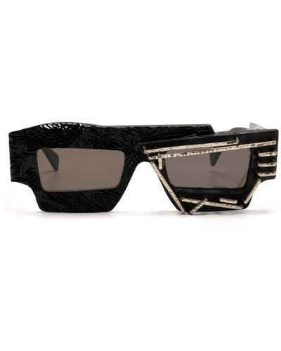 Kuboraum Sculpted Rectangle-frame Sunglasses - Black
