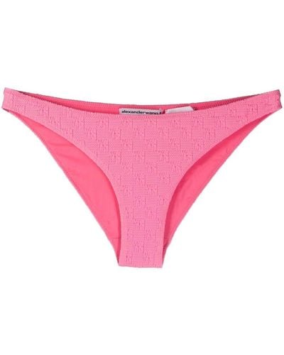 Alexander Wang Logo-print Bikini Bottoms - Pink