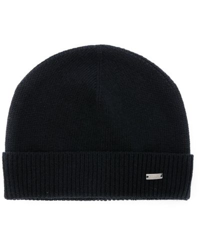 Herno Gorro con placa del logo - Negro