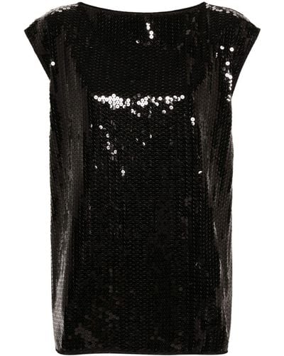 Junya Watanabe Sequin-embellished Sleeveless Top - Black