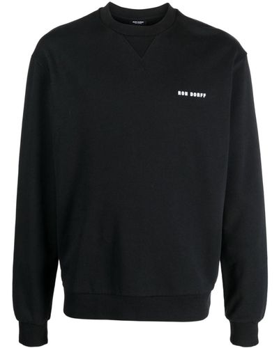Ron Dorff Sweater Met Geborduurd Logo - Zwart