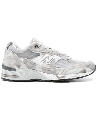 New Balance Made In Uk 991v1 Pigmented Sneakers - Women's - Calf Suede/fabric/rubber - White