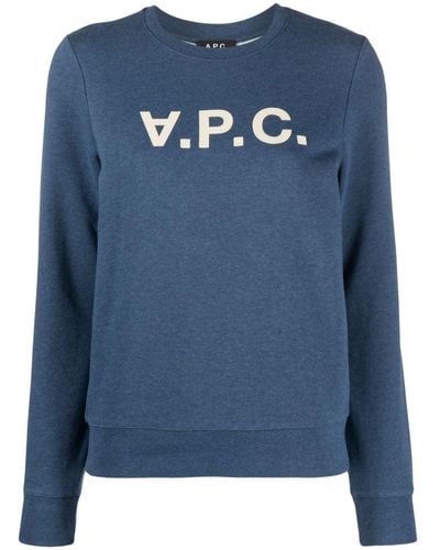 A.P.C. Viva Logo Cotton Sweatshirt - Blue