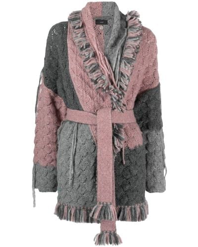 Alanui Antarctic Dream Patchwork Cardigan - Grey