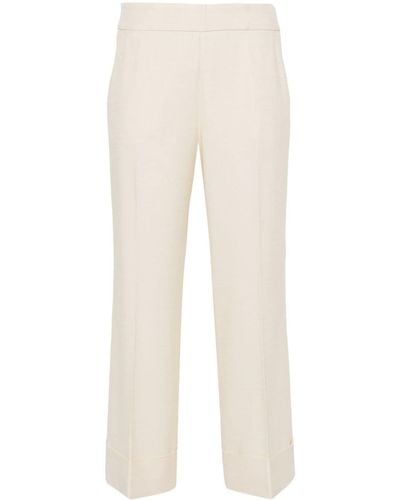 Peserico High-waist Tailored Cropped Pants - Natural