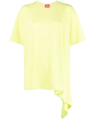 Marshall Columbia Asymmetric-hem Cotton T-shirt - Yellow