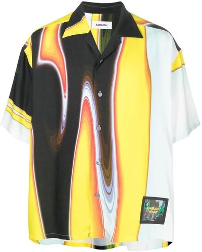 Ambush Camisa con estampado gráfico y botones - Amarillo