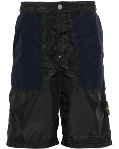 Stone Island Cargo-Shorts in Colour-Block-Optik - Blau