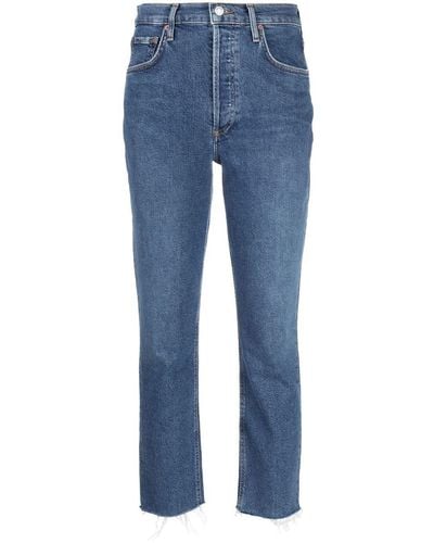 Agolde Jeans crop Riley - Blu