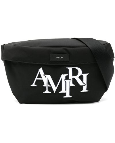 Amiri Staggered Logo-embroidered Belt Bag - Black