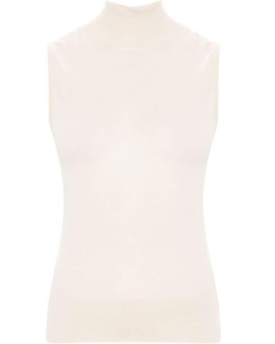 Lemaire Mock-neck Sleeveless Knitted Top - White