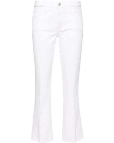Fay Halbhohe Cropped-Jeans - Weiß