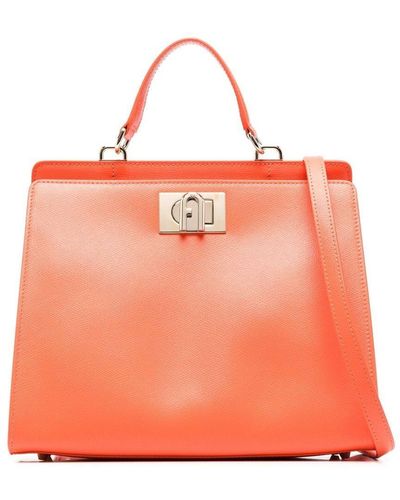 Furla Sac à main en cuir à boucle logo - Orange