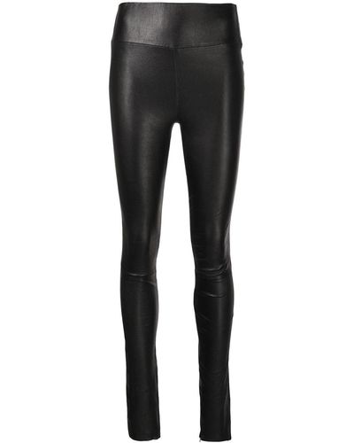 SPRWMN Legging en cuir à chevilles zippées - Noir