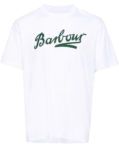 Barbour T-shirt Met Print - Wit