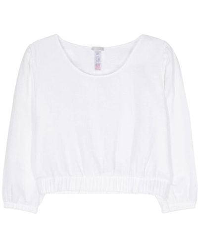 Hanro Muslin cropped blouse - Blanco