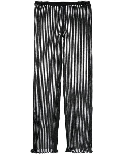 a. roege hove Patricia Striped Sheer Loose Trousers - Grey