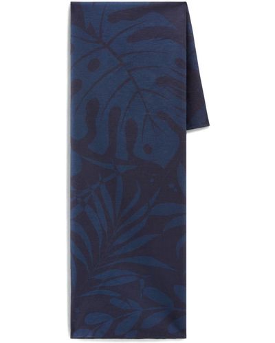 Woolrich Écharpe en coton à fleurs - Bleu