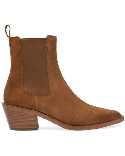 Gianvito Rossi Wylie 45mm Suede Boots - Brown