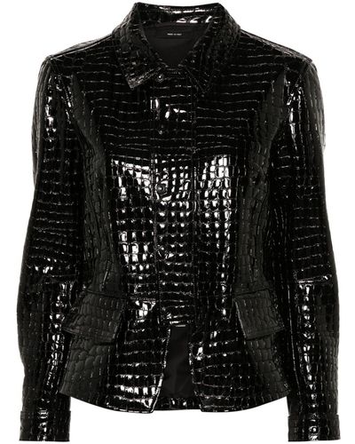 Tom Ford Patent-Finish Leather Jacket - Black